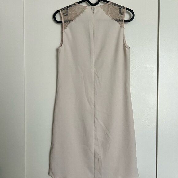 AllSaints Womens Dress US 0 Beige Pink Mesh Lace Sleeveless V-Neck Zip Closure - Picture 4 of 9